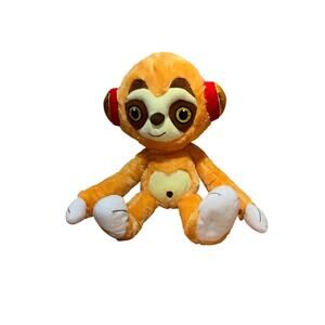 Sloth With Gold Headphones Plush Animal 20” Tall